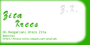 zita krecs business card